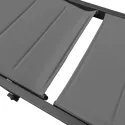 Set bain de soleil et table d'appoint en textilène gris - aluminium gris anthracite