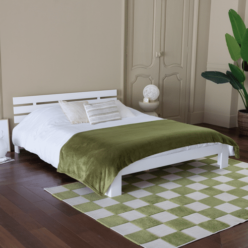 Lit en bois avec tête de...