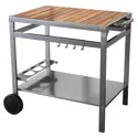 COOK'IN GARDEN - Carrito de madera y metal para plancha MEDIA M