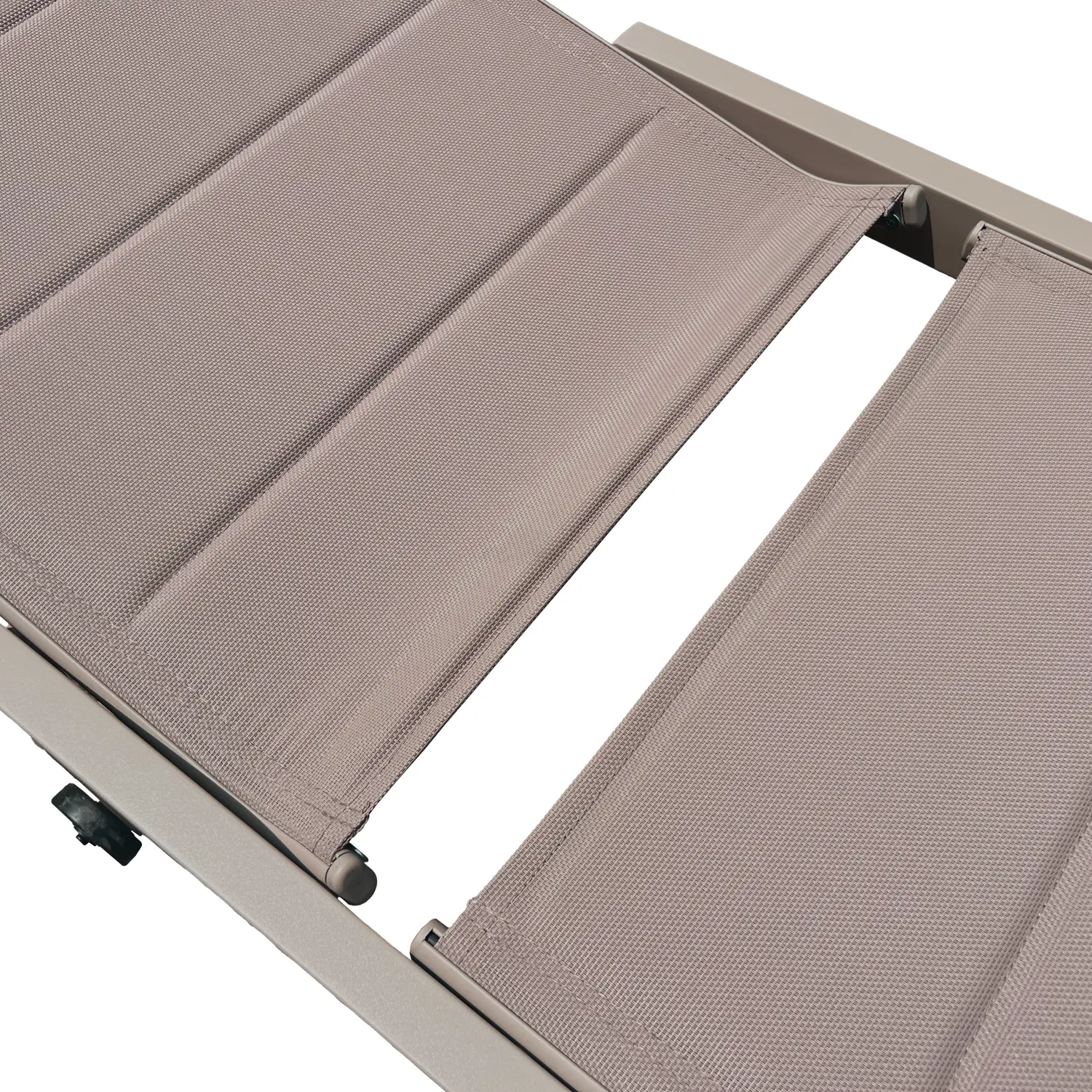 Lot de 2 bains de soleil en textilène taupe - aluminium taupe