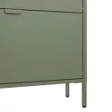 Meuble à chaussures 3 portes en métal vert kaki MARION