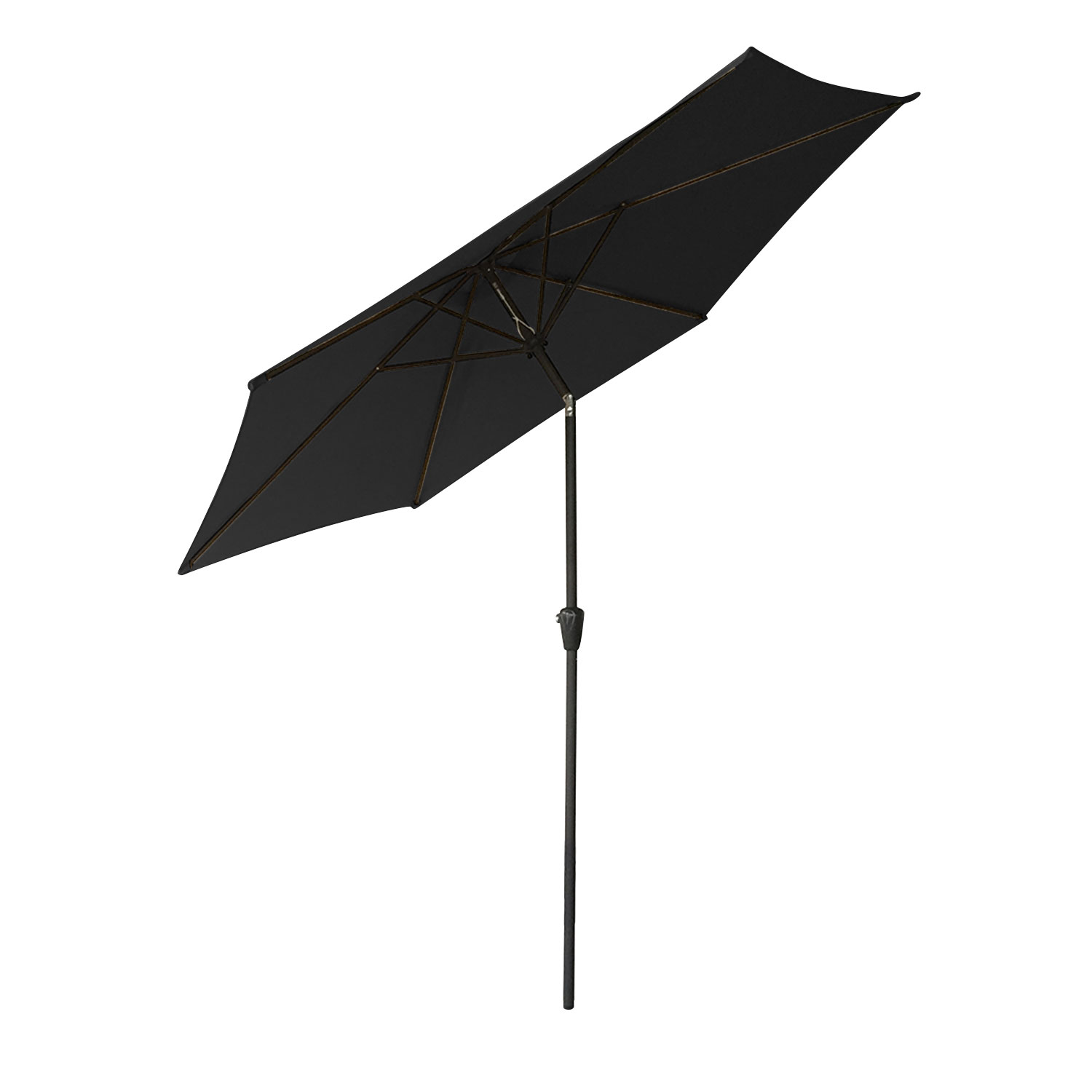 Parasol droit HAPUNA rond 2,70m de diamètre noir