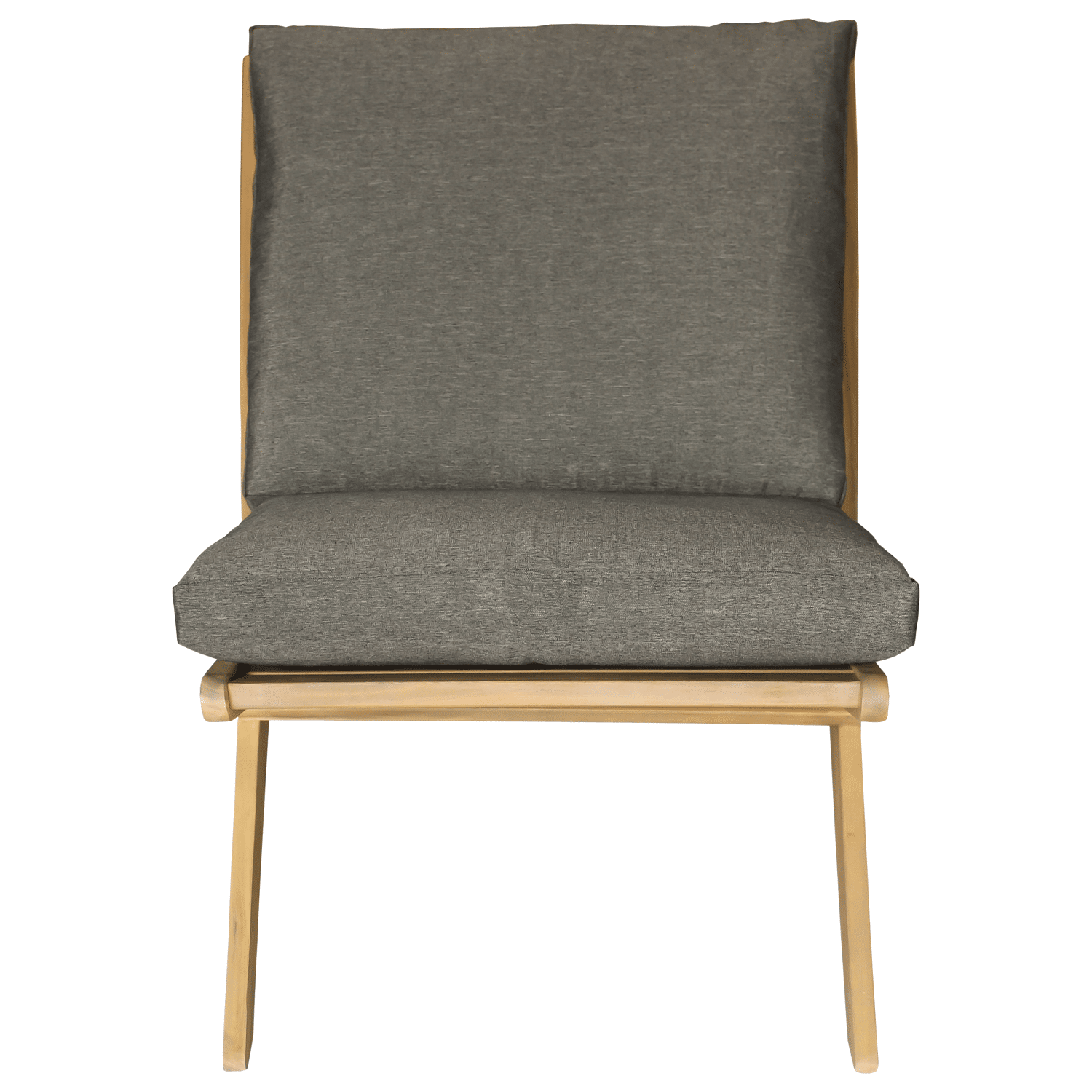 Poltrona pieghevole FARO in acacia e cuscini grigi