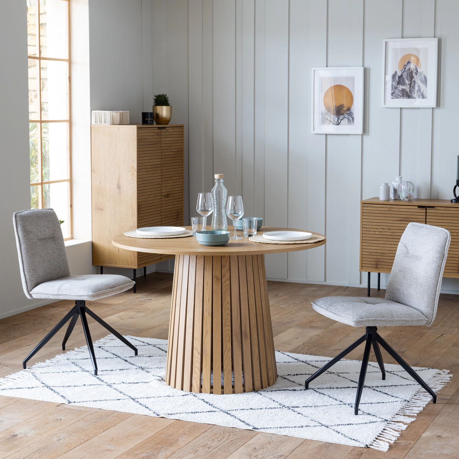 Set van 2 beige AREN stoffen stoelen