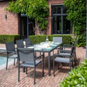 Salon de jardin BARI en textilène gris 8 places - aluminium anthracite