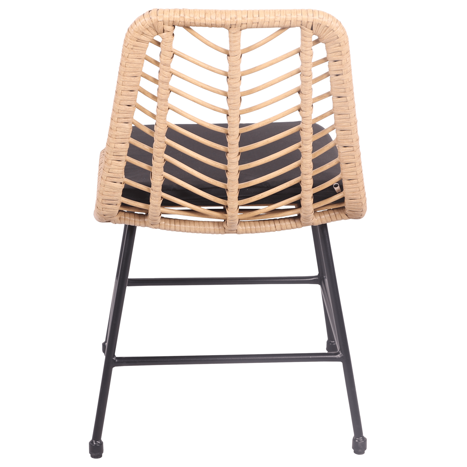 Set van 2 kunststof rotan stoelen met kussens OKA