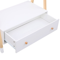 Perchero LOU de madera con cajón blanco para niños