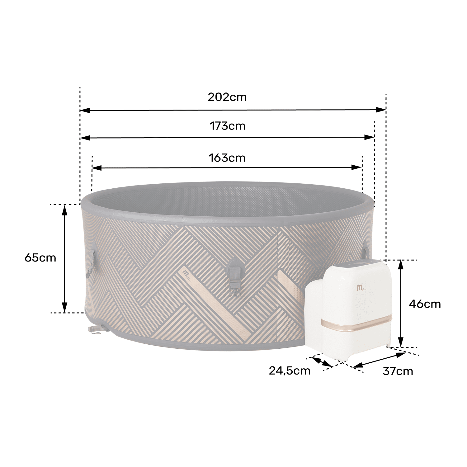 MSPA - Spa gonflable rond Ø 173cm MONO - 6 places