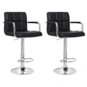 Pack de 2 taburetes de bar negros con reposabrazos - Happy Garden