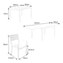 Salon de jardin extensible 132/264 en aluminium blanc - 10 places