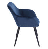 Chaise vintage velours bleu