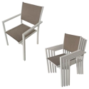 Set di mobili da giardino BERGAMO in textilene taupe 6 posti - alluminio taupe