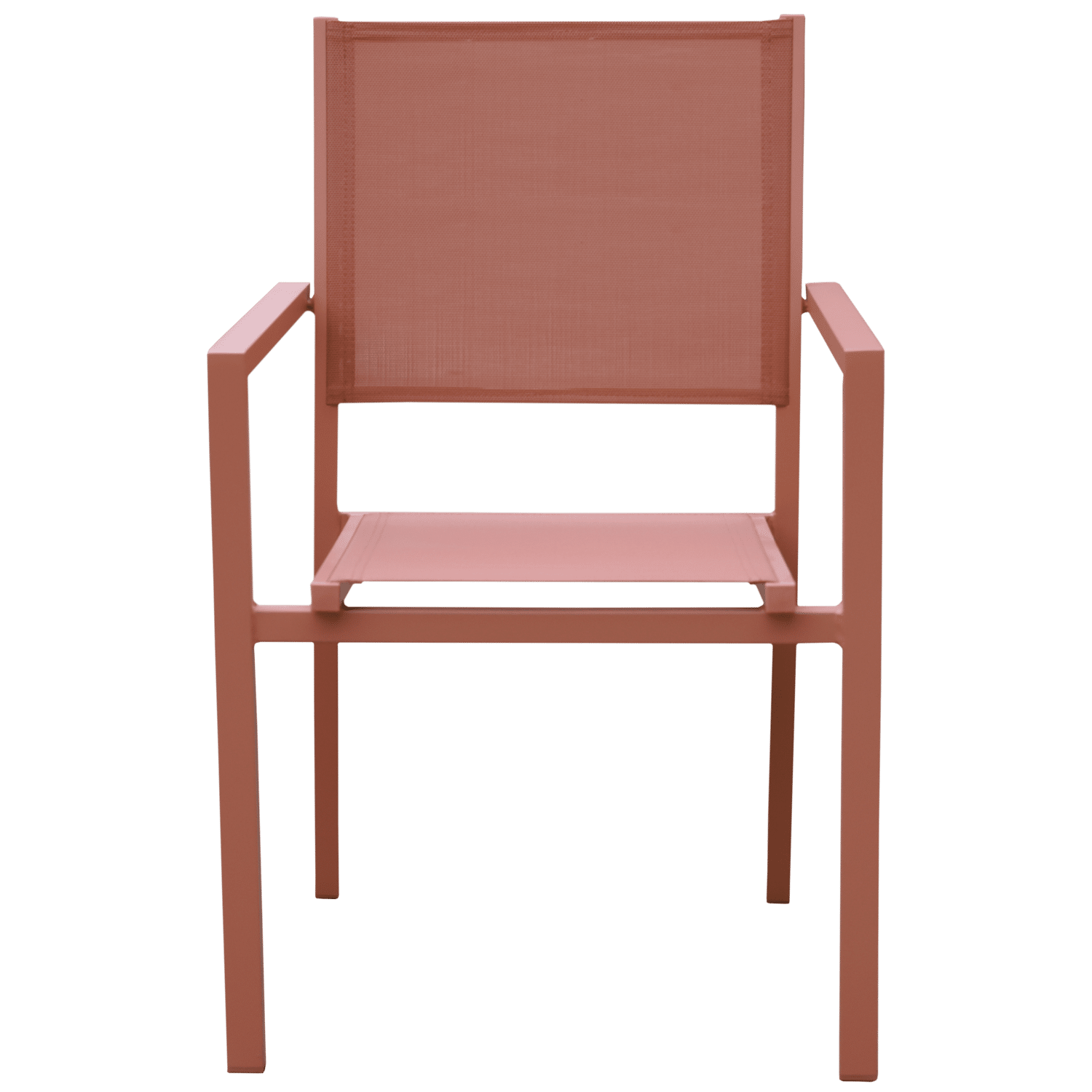 Conjunto de muebles de jardín de teca JAVA con sillas de aluminio terracota - 8 plazas