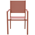 Conjunto de muebles de jardín de teca JAVA con sillas de aluminio terracota - 8 plazas