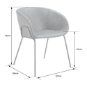 Lot de 2 fauteuils en simili gris foncé ANDRÉ