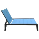Bain de soleil en textilène bleu gris - aluminium anthracite
