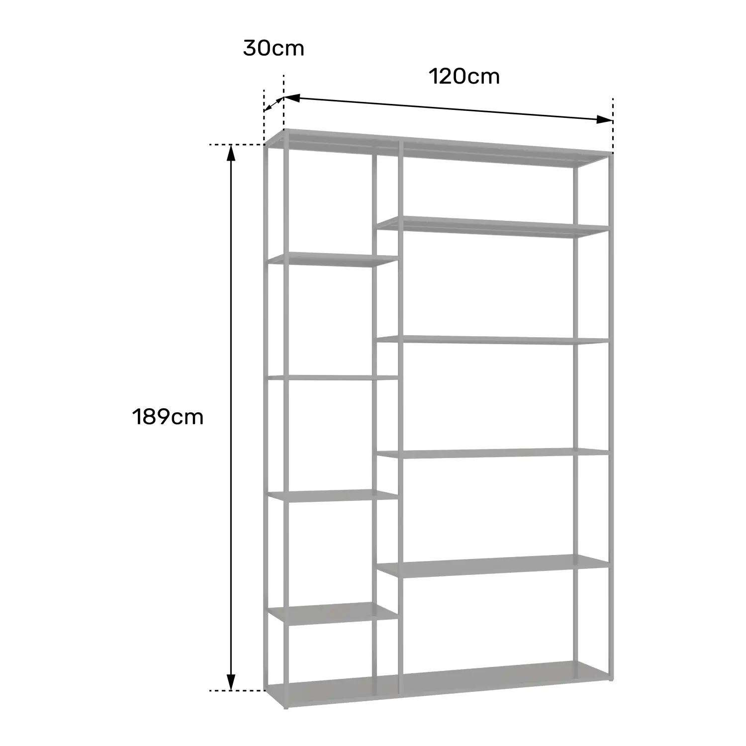 Estantería de metal 189cm negra