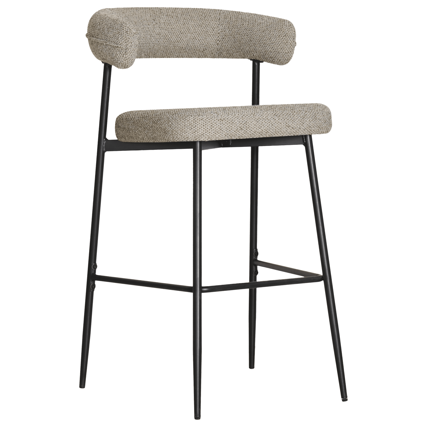 Lot de 2 tabourets de bar en tissu vert chiné THEA