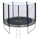 Pack Premium Trampoline 305cm réversible rose / gris ADELAÏDE + filet, échelle, bâche et kit d'ancrage