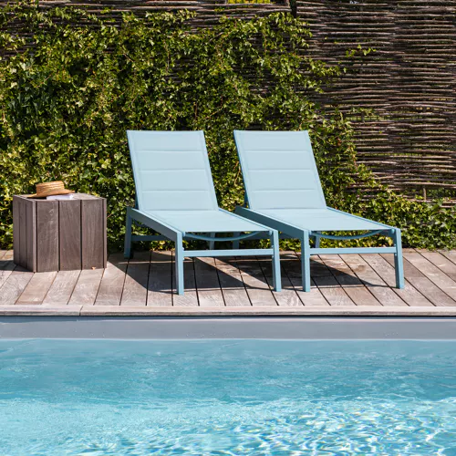 Lot de 2 bains de soleil...