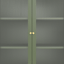 Armoire en métal vert kaki et verre 180cm YASMINE