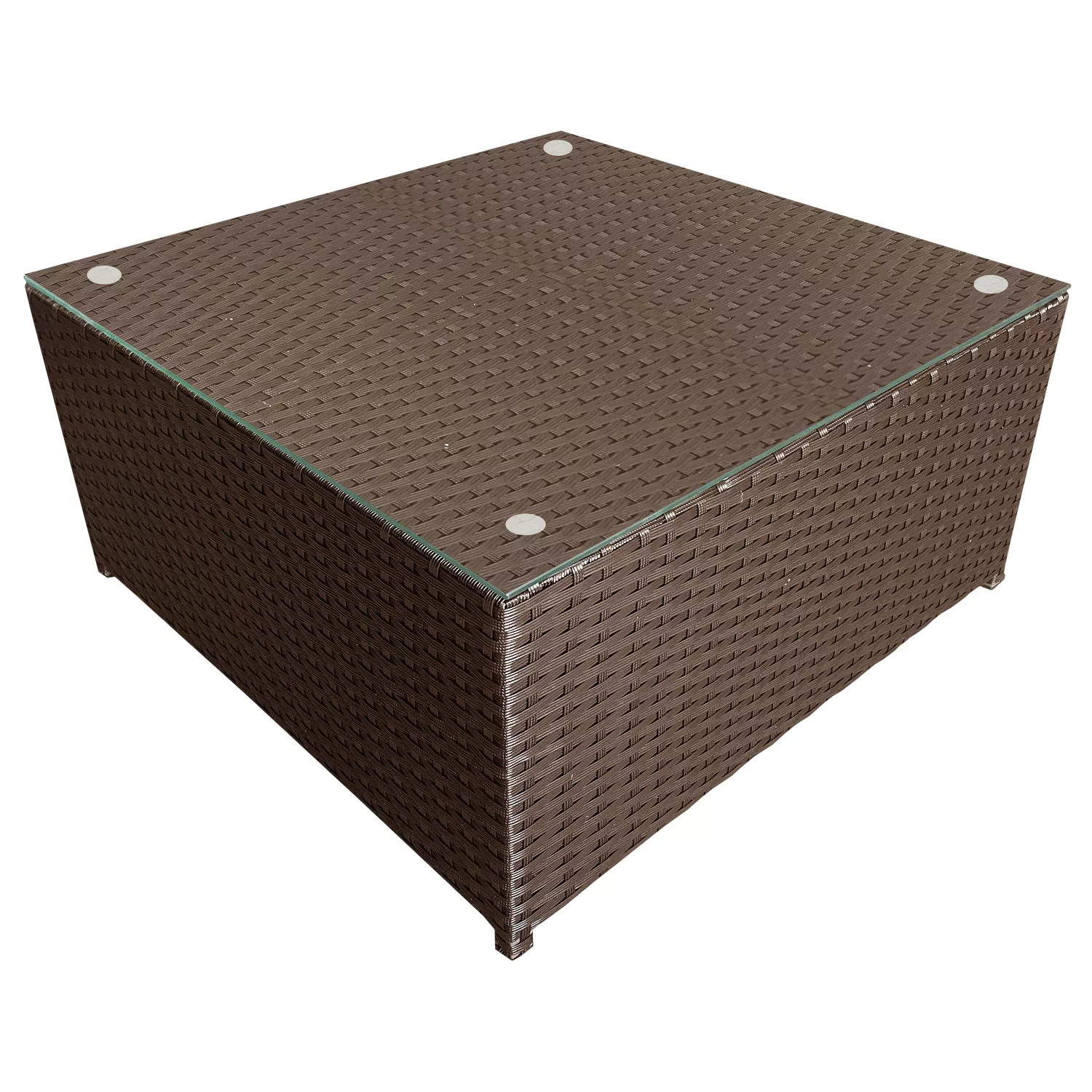 Gartenmöbel BONIFACIO aus braunem Harzgeflecht 6 Sitzplätze - Elfenbeinfarbenes Kissen