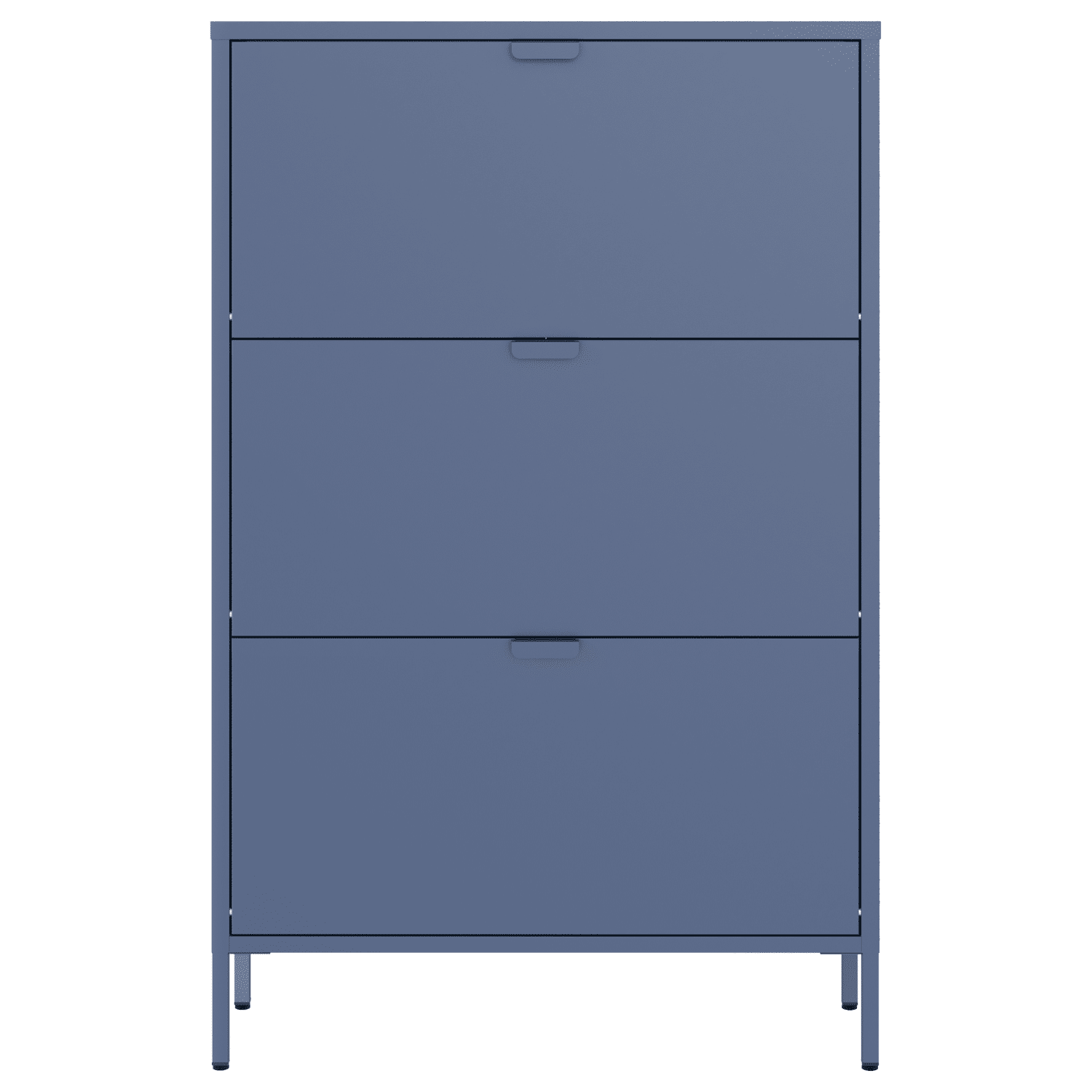 Mueble zapatero MARION 3 puertas metal gris azulado