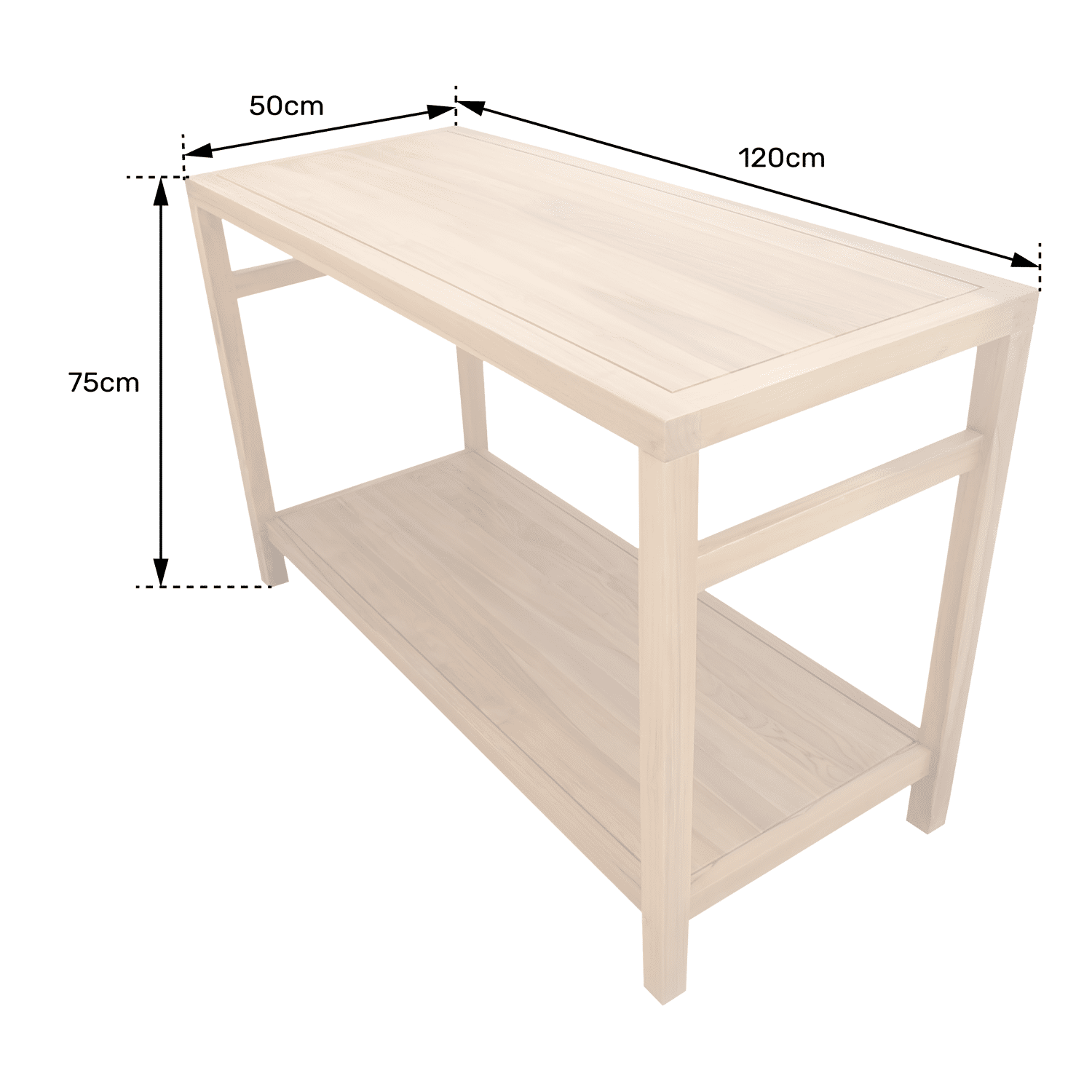 Teak dubbele wastafel 120cm DEWI