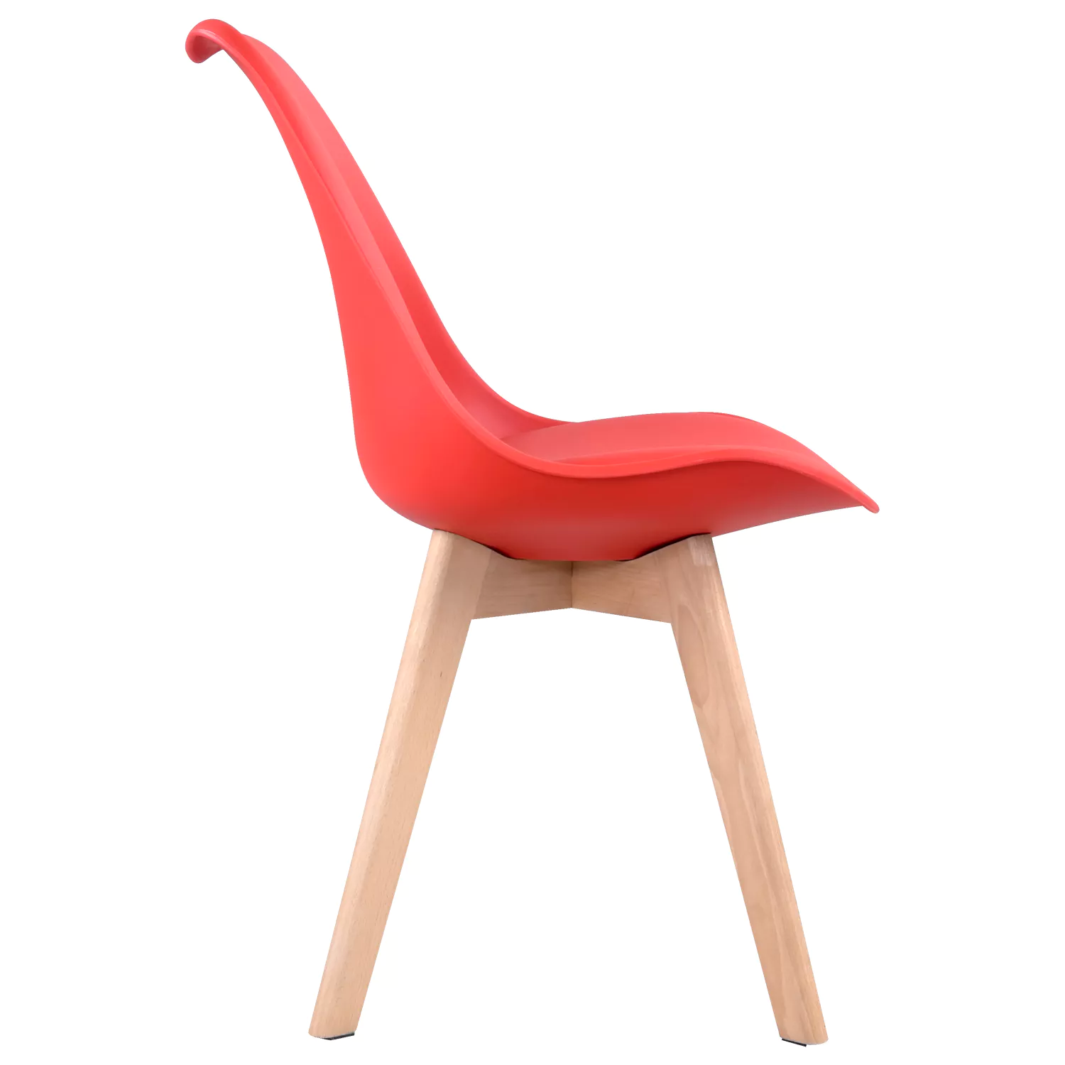 Conjunto de 4 cadeiras escandinavas NORA vermelho com almofada