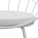 Lot de 2 tabourets de bar 75cm en métal blanc et coussin blanc ALEX