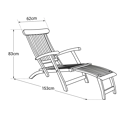 Transat pliant 153cm en teck LOMBOK