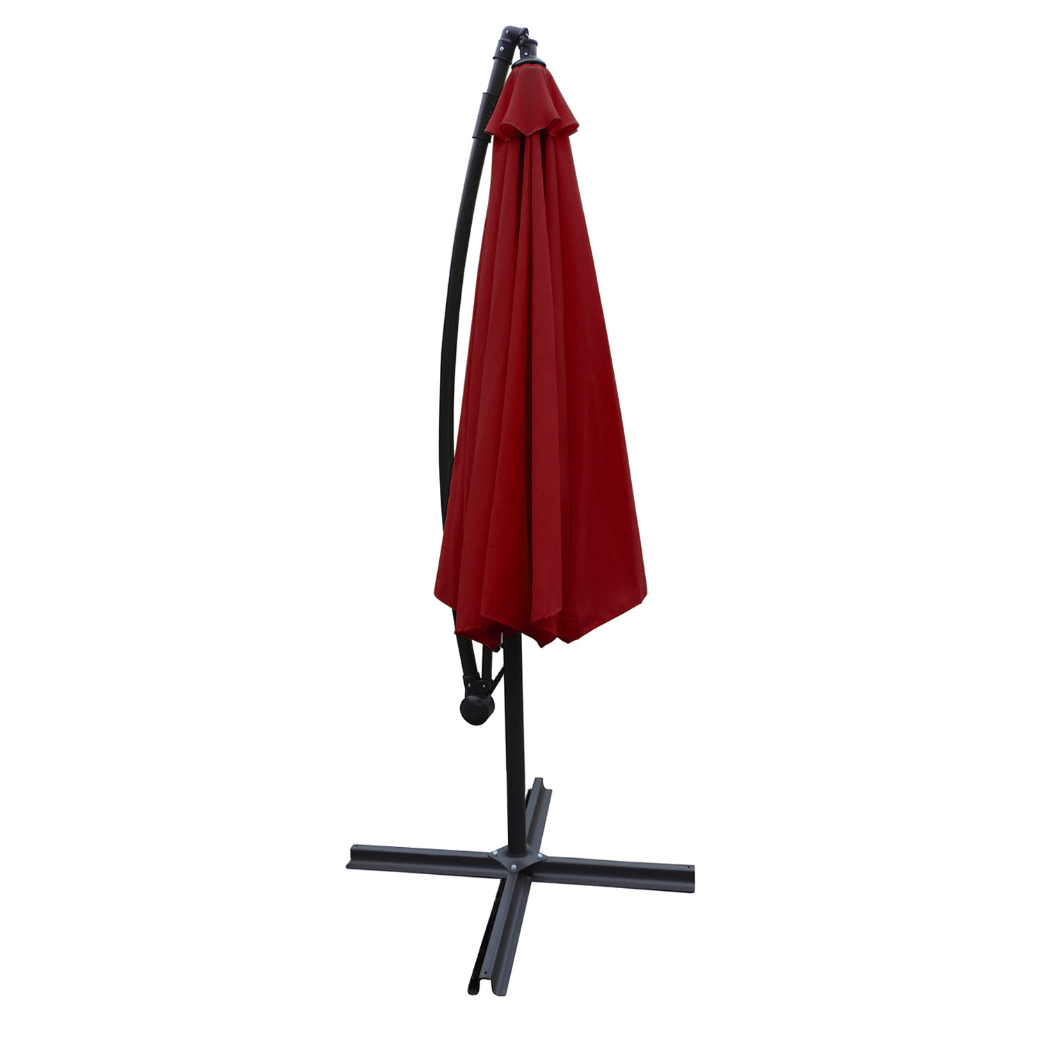 OAHU offset guarda-chuva redondo de 3,50m de diâmetro vermelho
