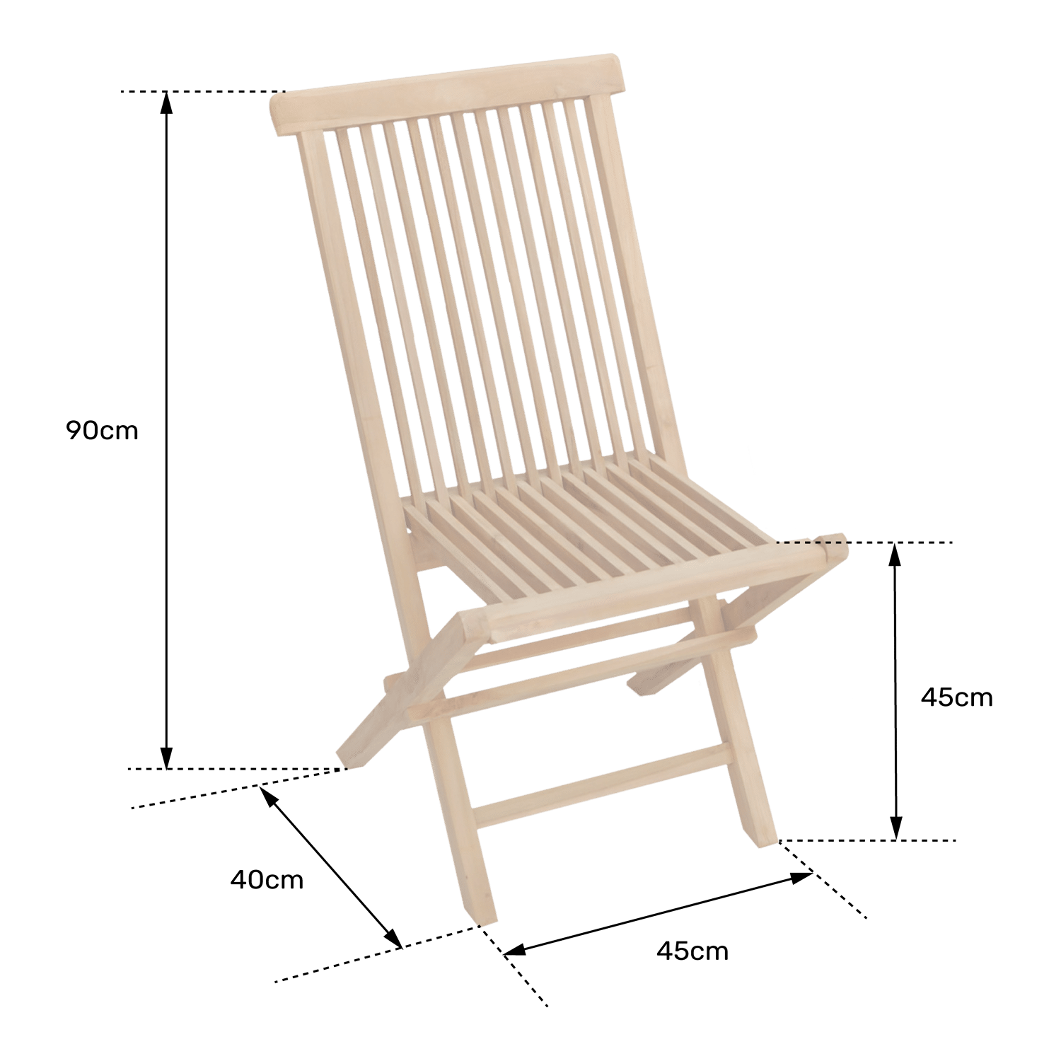 Set van 6 LOMBOK teakhouten tuinstoelen