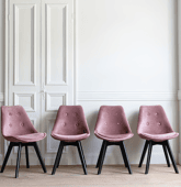 Lot de 4 chaises en velours...