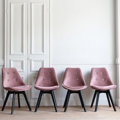Set di 4 sedie in velluto...