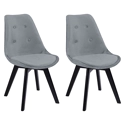 Set van 2 grijze NORA fluwelen stoelen met kussen