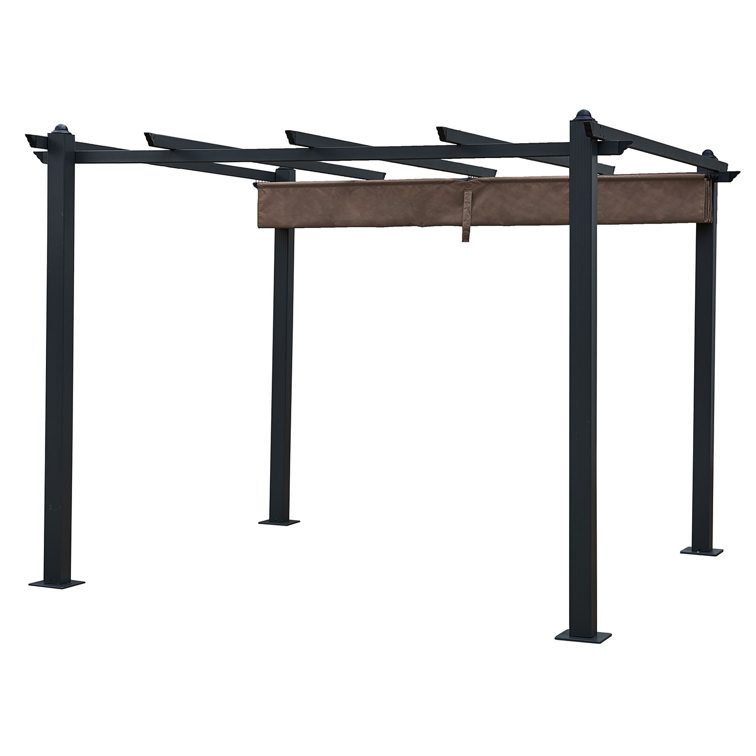 Vrijstaande pergola 3 × 3m CASSIS taupe - aluminium structuur