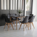 Uittrekbare tafel 120/160cm HELGA en 6 stoelen NORA zwart