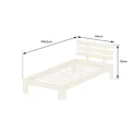Houten bed met hoofdbord 90x190cm wit FINN