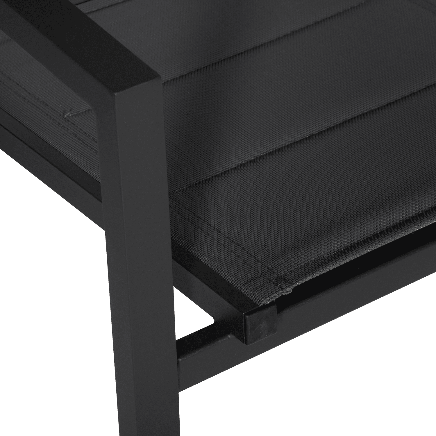 Lot de 4 chaises rembourrées en aluminium anthracite - textilène gris