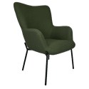 Fauteuil en tissu boucle vert kaki EIRA