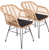 Set di 2 poltrone in rattan...
