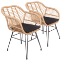 Set aus 2 Sesseln aus synthetischem Rattan mit Kissen CINTA