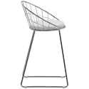 Lot de 2 tabourets de bar 65cm en métal chromé et coussin blanc ALEX