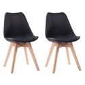 Conjunto de 2 cadeiras escandinavas pretas NORA com almofada