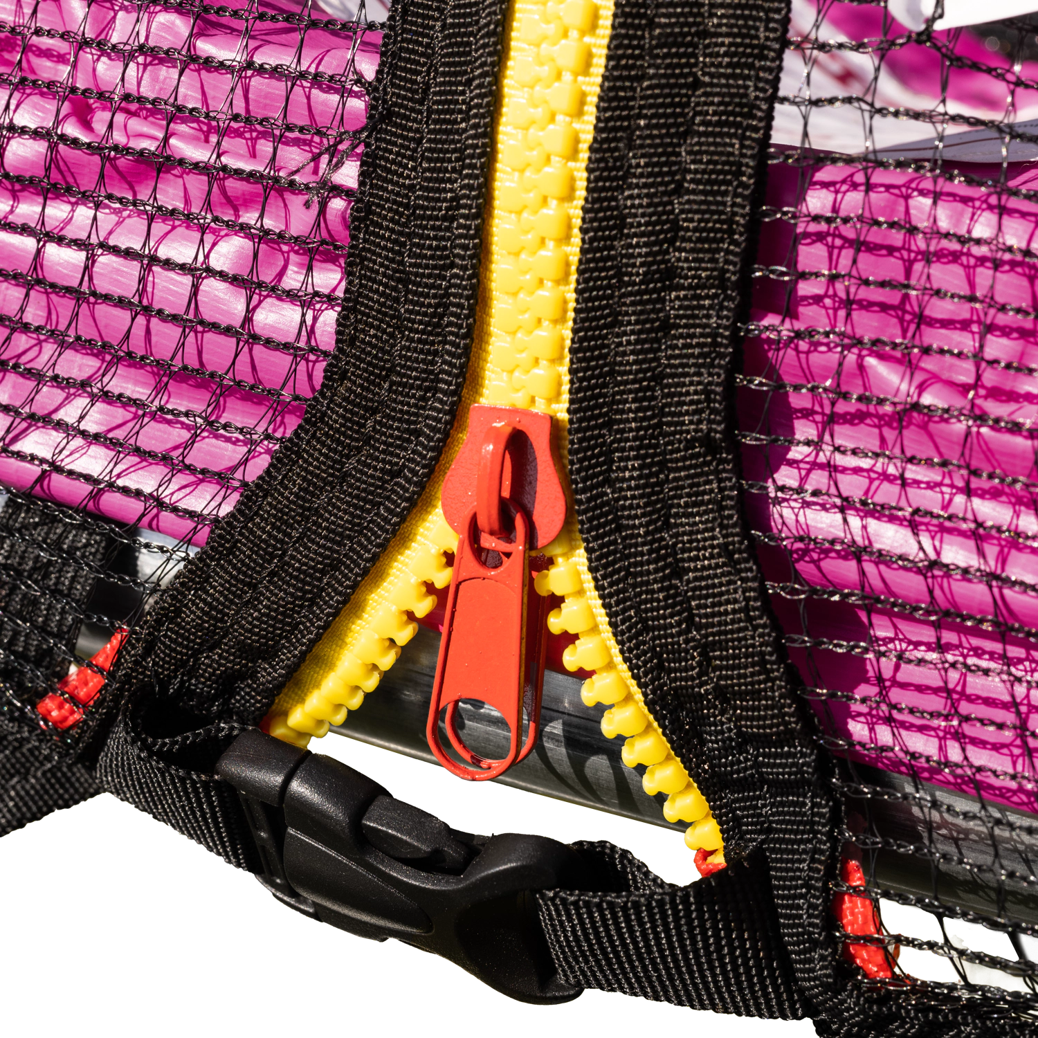 Premium Pack Trampolino 305cm reversibile rosa/grigio ADELAÏDE + rete, scala, copertura e kit di ancoraggio