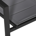 Set di 4 sedie imbottite in alluminio antracite - textilene grigio