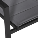 Set van 4 antraciet aluminium gestoffeerde stoelen - grijs textilene