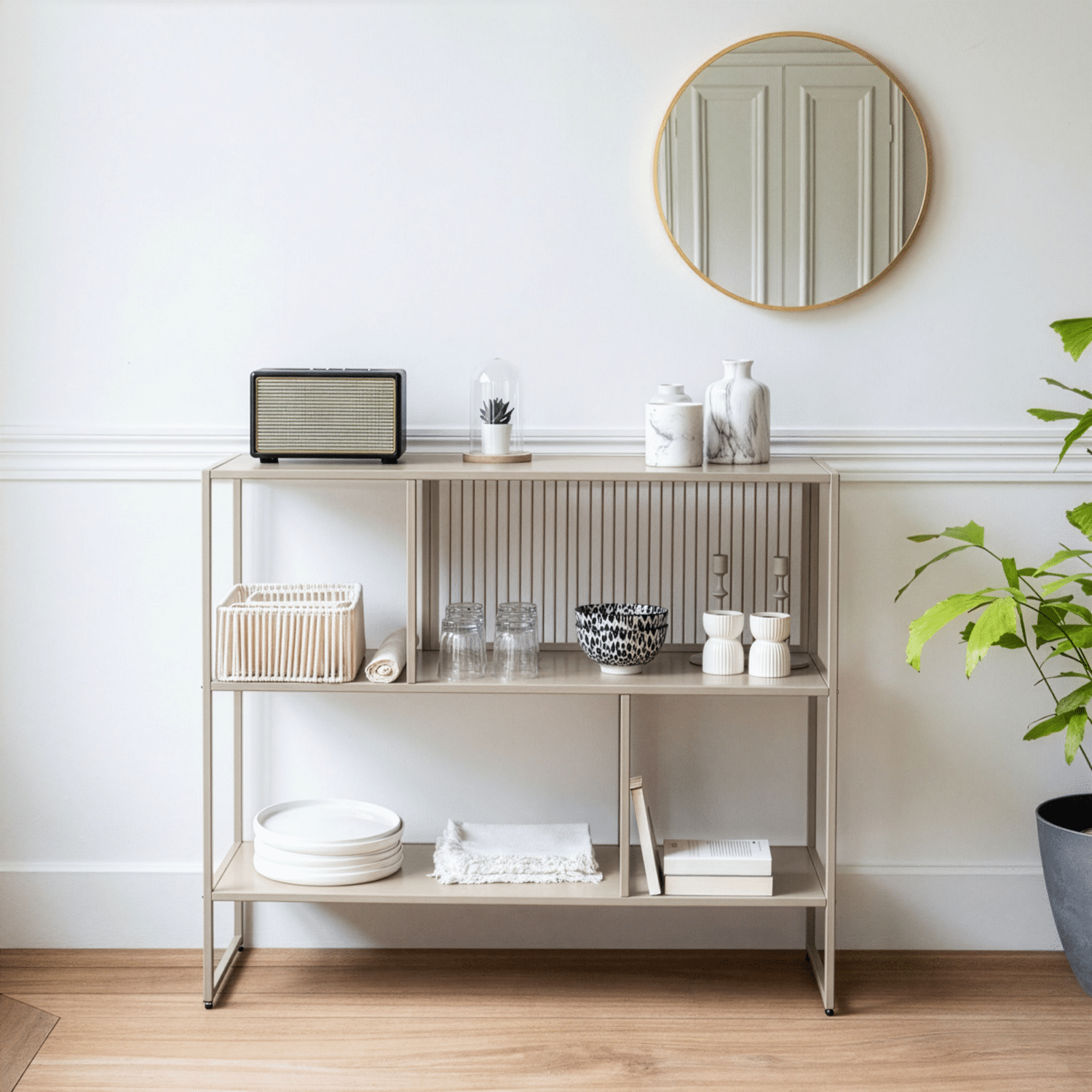 Étagère en métal taupe EMILIA