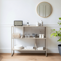 Taupefarbenes Metallregal...